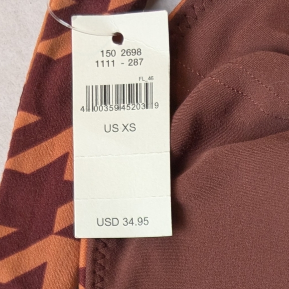 Offline By Aerie Xtra Square Neck Sports Bra Houndstooth Orange Size XS - Picture 6 of 7